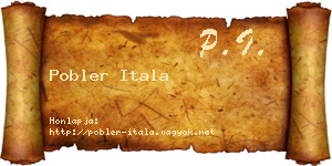 Pobler Itala névjegykártya